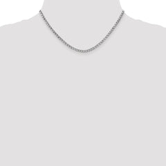 Sophia Jewelers 14K White Gold Curb Necklace with Rhodium Polish 16-Inch