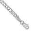 14K White Gold 9 inch 3.35mm Semi-Solid Curb with Lobster Clasp Anklet