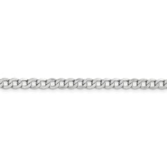 14K White Gold Curb Necklace with Lobster Clasp Elegant Semi-Solid Design