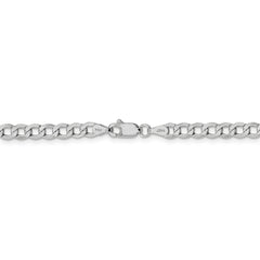 14K White Gold Curb Necklace with Lobster Clasp Elegant Semi-Solid Design