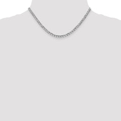 14K White Gold Curb Necklace with Lobster Clasp Elegant Semi-Solid Design