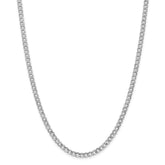 14K White Gold Curb Necklace with Lobster Clasp Elegant Semi-Solid Design