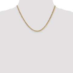Sophia Jewelers 14K Gold Curb Necklace with Polished Finish and Lobster Clasp