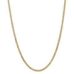 Sophia Jewelers 14K Gold Curb Necklace with Polished Finish and Lobster Clasp