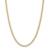 Sophia Jewelers 14K Gold 18 Semi-Solid Curb Chain Necklace with Polished Finish