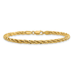 14K 7 inch 3.3mm Diamond-cut Semi Solid with Lobster Clasp Chain