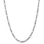 14K White Gold 16-Inch Polished Figaro Necklace with Rhodium Finish