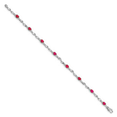 14k White Gold Diamond and Ruby Bracelet