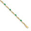 Fancy Link Oval Diamond & Emerald Bracelet in 14K Yellow Gold (0.01 ct. tw.), 7.2 Inch - Sophia Jewelers
