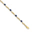 Fancy Link Oval Blue Diamond & Sapphire Bracelet in 14K Yellow Gold (0.01 ct. tw.), 7.2 Inch - Sophia Jewelers