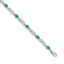 Infinity Link Diamond & Emerald Bracelet in 14K White Gold (0.01 ct. tw.), 7.2 Inch - Sophia Jewelers