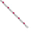 Infinity Link Diamond & Ruby Bracelet in 14K White Gold (0.01 ct. tw.), 7.2 Inch - Sophia Jewelers