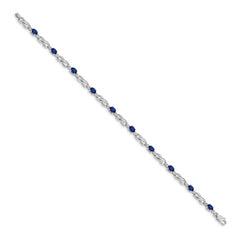 14k White Gold Diamond and Sapphire Bracelet