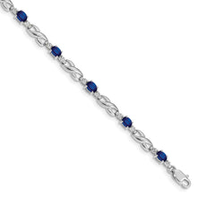 14k White Gold Diamond and Sapphire Bracelet