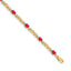 X-Design Oval Diamond & Ruby Bracelet in 14K Yellow Gold (0.01 ct. tw.), 7.2 Inch - Sophia Jewelers