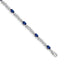 X-Design Blue Diamond & Sapphire Bracelet in 14K White Gold (0.01 ct. tw.), 7.2 Inch - Sophia Jewelers