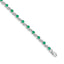 14k White Gold Emerald Gemstone Bracelet