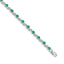 Emerald Gemstone Bracelet in 14K White Gold, 4mm, 7 Inch - Sophia Jewelers
