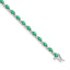 Diamond & Emerald Bracelet in 14K White Gold, 4mm (0.09 ct. tw.), 7 Inch - Sophia Jewelers