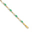 Open-Link Diamond/Emerald Bracelet in 14K Yellow Gold (0.01 ct. tw.), 7 Inch - Sophia Jewelers