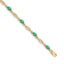 Diamond & Emerald Bracelet in 14K Yellow Gold, 3mm (0.01 ct. tw.), 7.2 Inch - Sophia Jewelers
