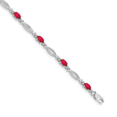 14k White Gold Diamond and Ruby Bracelet