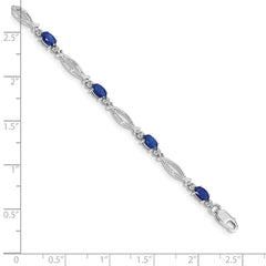 14k White Gold Diamond and Sapphire Bracelet