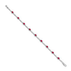 14k White Gold Diamond and Ruby Bracelet