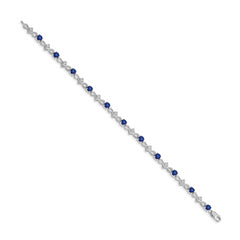 14k White Gold Diamond and Sapphire Bracelet