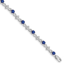 14k White Gold Diamond and Sapphire Bracelet