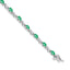 14k White Gold Diamond and Emerald Bracelet