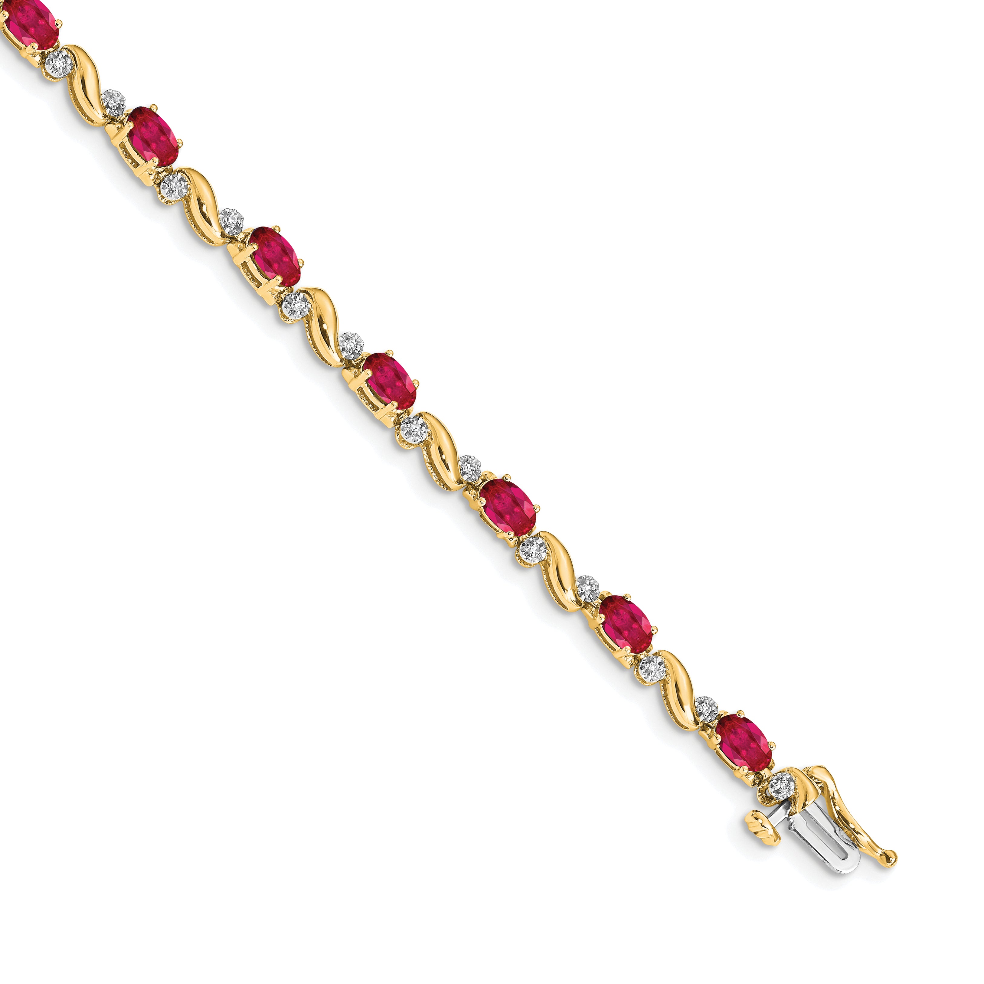 14k Diamond and Ruby Bracelet