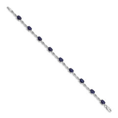 14k White Gold Diamond and Sapphire Bracelet