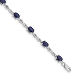 14k White Gold Diamond and Sapphire Bracelet