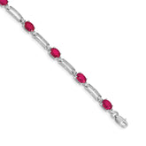 14k White Gold Diamond and Ruby Bracelet