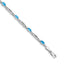 Diamond & Blue Topaz Bracelet in 14K White Gold, 3.5mm (0.01 ct. tw.), 7 Inch - Sophia Jewelers