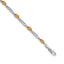 Diamond & Citrine Bracelet in 14K White Gold, 3.5mm (0.01 ct. tw.), 7 Inch - Sophia Jewelers