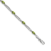 14k White Gold Diamond and Peridot Bracelet