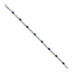 14k White Completed Fancy Diamond/Sapphire Bracelet