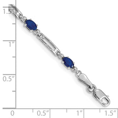 14k White Completed Fancy Diamond/Sapphire Bracelet