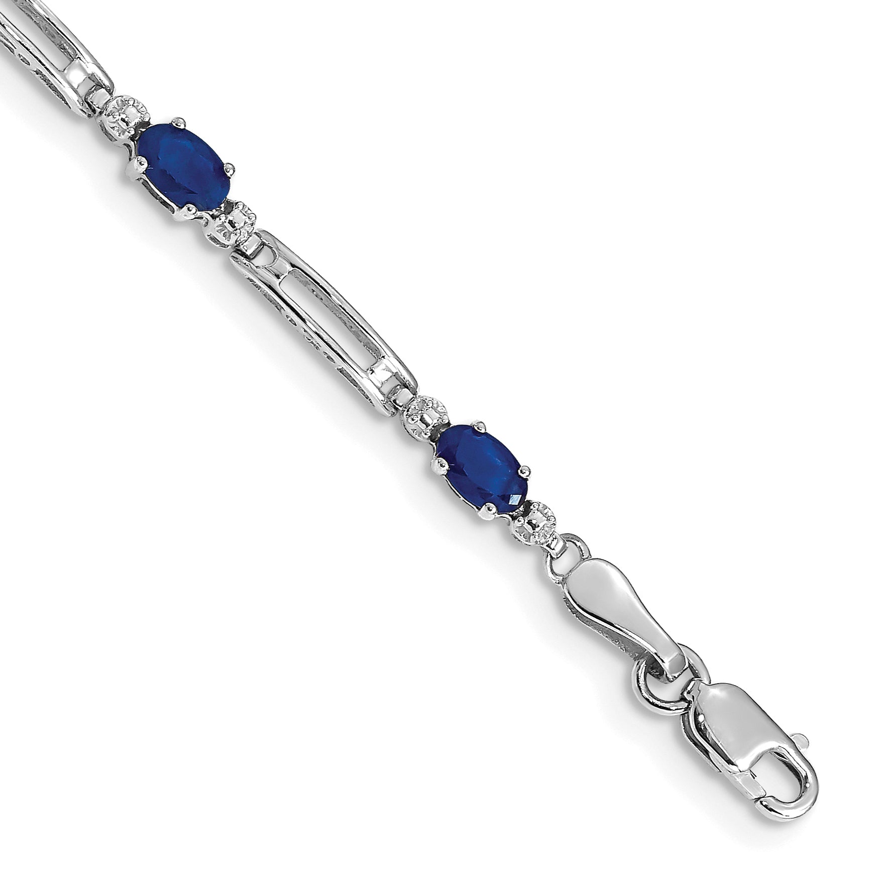 14k White Completed Fancy Diamond/Sapphire Bracelet