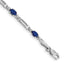 14k White Completed Fancy Diamond/Sapphire Bracelet
