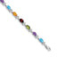 14k White Gold Rainbow Floral Gemstone and Diamond Bracelet