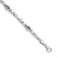 14k White Gold Amethyst Bracelet