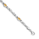 14k White Gold Citrine Bracelet