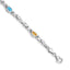 Rainbow Gemstone Bracelet in 14K White Gold, 5mm, 7 Inch - Sophia Jewelers
