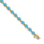 14k 6x4mm Oval Blue Bracelet