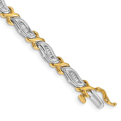 14k Two-Tone 1ct. Baguette Diamond Bracelet