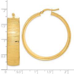 Bronze Satin Polished Hoop Earrings with Textured Finish Nickel Free