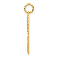 14K Gold Polished Key Charm with Fancy Edge by Sophia Jewelers